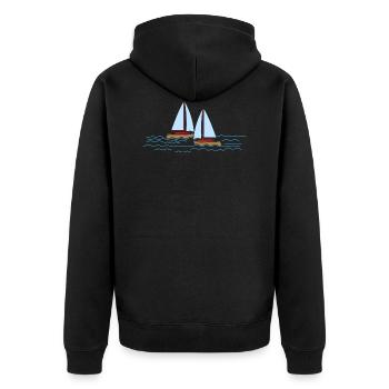 Boat sailor gift sailboat lake captain - Unisex Premium Organic Zip Hoodie - black - Back - Nico (187cm)