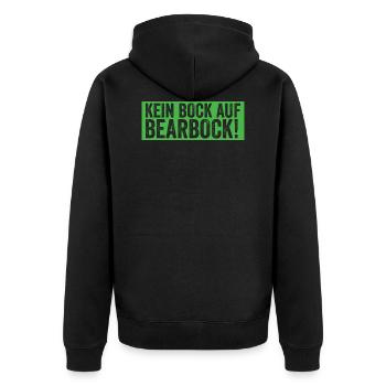 Kein Bock auf baerbock Gebaerbockt Anti Grüne nein - Unisex Premium Bio Zip Hoodie - Schwarz - Hinten - Nico (187cm)