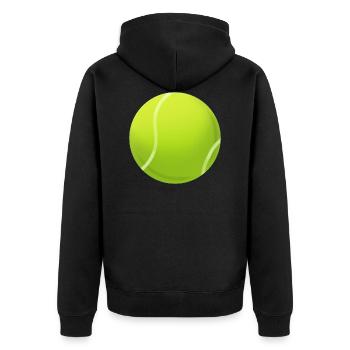 Tennisball - Unisex Premium Bio Zip Hoodie - Schwarz - Hinten - Nico (187cm)
