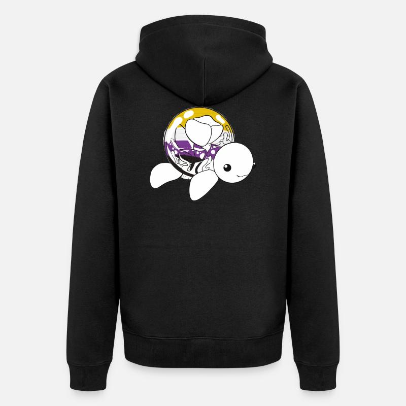 Non binary turtle - Unisex Premium Organic Zip Hoodie - black