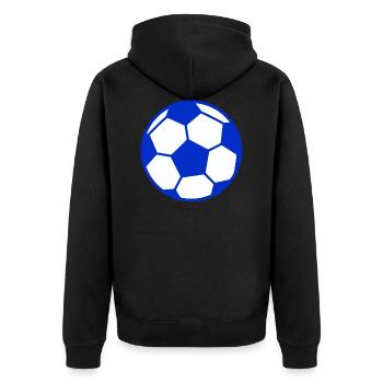 Ballon de foot bleu blanc - Veste à capuche bio Premium Unisexe - noir - Dos - Nico (187cm)