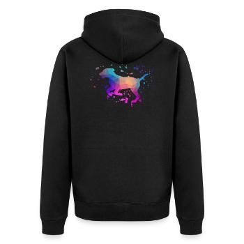 Couleur d'animal familier de chien de chien - Veste à capuche bio Premium Unisexe - noir - Dos - Nico (187cm)