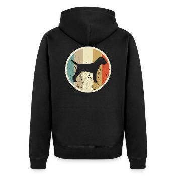 Border Terrier - Unisex Premium Bio Zip Hoodie - Schwarz - Hinten - Nico (187cm)