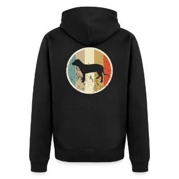 Deutsche Bracke Jagdhund - Unisex Premium Bio Zip Hoodie - Schwarz - Hinten - Nico (187cm)
