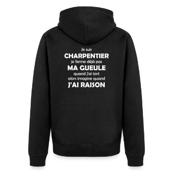 Je suis Charpentier - Veste à capuche bio Premium Unisexe - noir - Dos - Nico (187cm)
