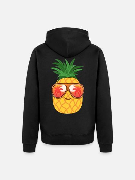 Pineapple sunglasses summer - Unisex Premium Organic Zip Hoodie - black