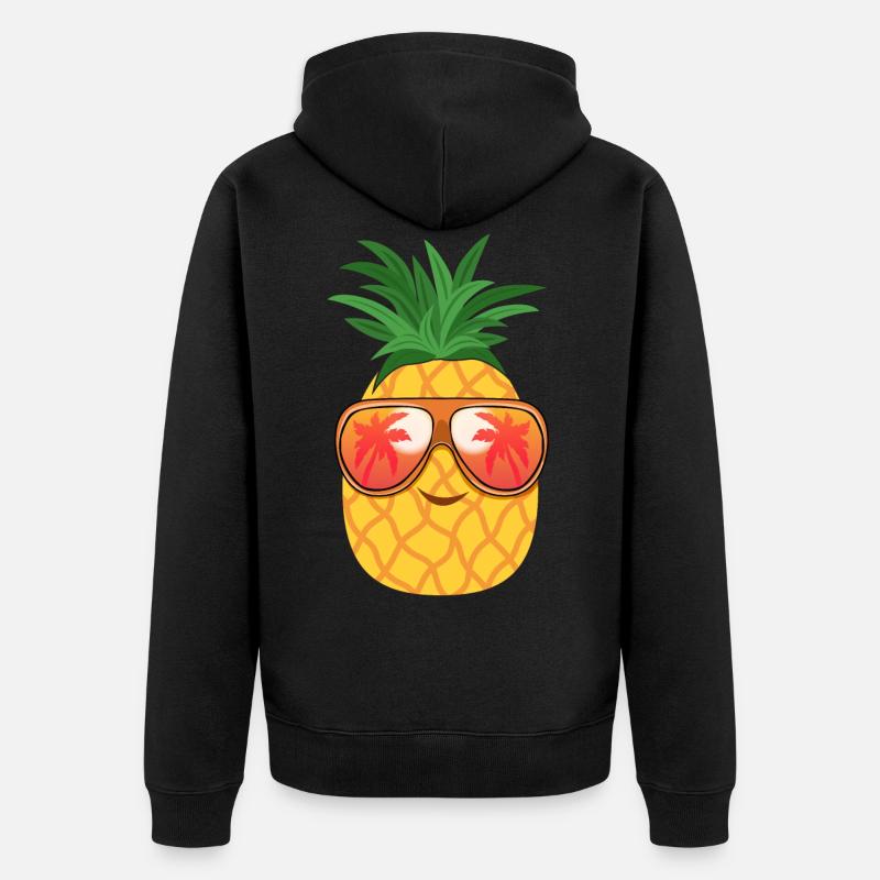 Ananas Lunettes de soleil été - Veste à capuche bio Premium Unisexe - noir