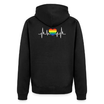 Puls Pride Transgenre LGBT Droits cadeaux - Veste à capuche bio Premium Unisexe - noir - Dos - Nico (187cm)