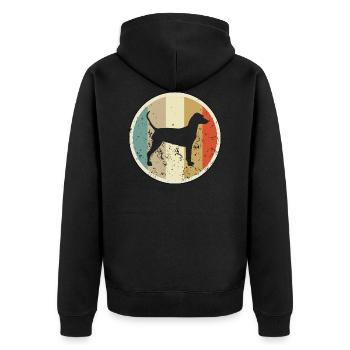 Deutscher Pinscher - Unisex Premium Bio Zip Hoodie - Schwarz - Hinten - Nico (187cm)