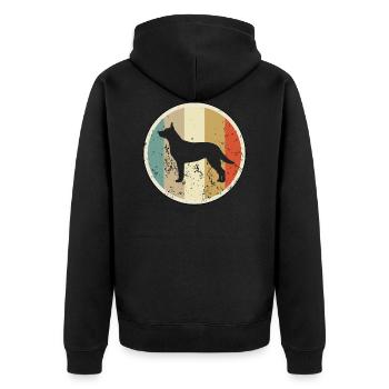 Australischer Australian Kelpie - Unisex Premium Bio Zip Hoodie - Schwarz - Hinten - Nico (187cm)
