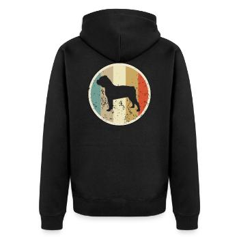 Olde Old English Bulldogge Englische Bulldogge - Unisex Premium Bio Zip Hoodie - Schwarz - Hinten - Nico (187cm)