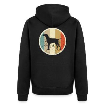 Magyar Vizsla Kurzhaariger Ungarischer Vorstehhund - Unisex Premium Bio Zip Hoodie - Schwarz - Hinten - Nico (187cm)