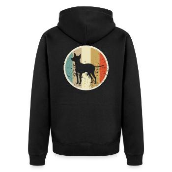 Prager Rattler - Unisex Premium Bio Zip Hoodie - Schwarz - Hinten - Nico (187cm)