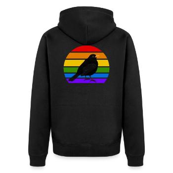 Merle Oiseau Arc-en-ciel Variété Oiseau chanteur - Veste à capuche bio Premium Unisexe - noir - Dos - Nico (187cm)