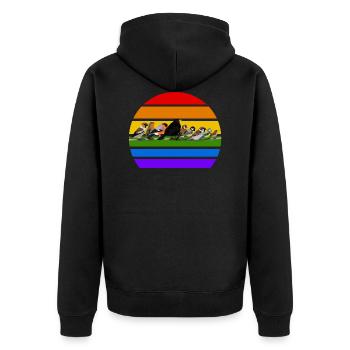 Garden Birds Rainbow Bird Variety Bird Lover - Unisex Premium Organic Zip Hoodie - black - Back - Nico (187cm)