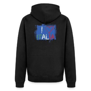 Italia - Veste à capuche bio Premium Unisexe - noir - Dos - Nico (187cm)