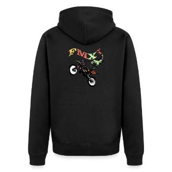 freestyle motocross - Unisex Premium Organic Zip Hoodie - black - Back - Nico (187cm)