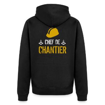 Chef de Chantier Cadeau - Veste à capuche bio Premium Unisexe - noir - Dos - Nico (187cm)