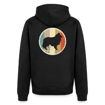 Shetland Sheepdog Sheltie - Unisex Premium Bio Zip Hoodie - Schwarz - Hinten - Nico (187cm)