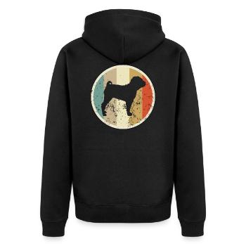 Shar-Pei - Unisex Premium Bio Zip Hoodie - Schwarz - Hinten - Nico (187cm)