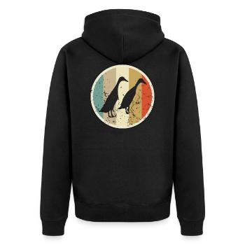 Laufenten - Unisex Premium Bio Zip Hoodie - Schwarz - Hinten - Nico (187cm)
