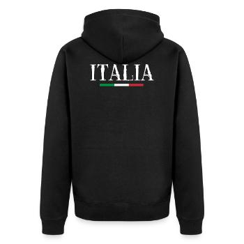 Italia! - Unisex Premium Organic Zip Hoodie - black - Back - Nico (187cm)