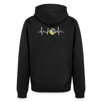 Volleyballballball battements de cœur - Veste à capuche bio Premium Unisexe - noir - Dos - Nico (187cm)