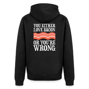 Speck Liebe - Unisex Premium Bio Zip Hoodie - Schwarz - Hinten - Nico (187cm)