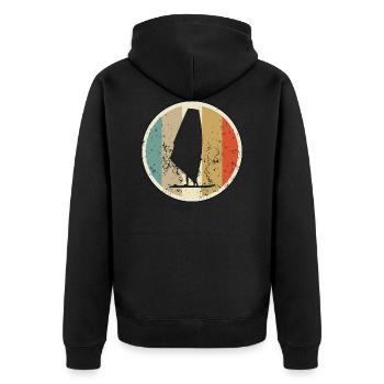 Windsurfen Windsurfer - Unisex Premium Bio Zip Hoodie - Schwarz - Hinten - Nico (187cm)