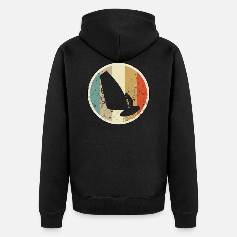 Windsurfen Windsurfer - Unisex Premium Bio Zip Hoodie - Schwarz