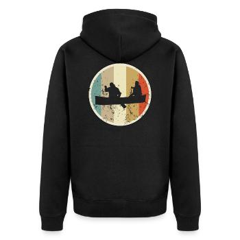 Zweierkajak Kayak Kajakfahren Paddelboot Kanusport - Unisex Premium Bio Zip Hoodie - Schwarz - Hinten - Nico (187cm)