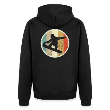 Snowboard Snowboarder Snowboarding - Unisex Premium Bio Zip Hoodie - Schwarz - Hinten - Nico (187cm)