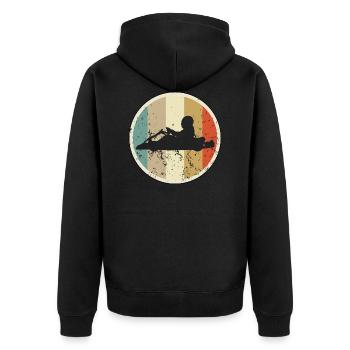 Gokart Kartfahren Kartbahn Kartsport Kartfahrer - Unisex Premium Bio Zip Hoodie - Schwarz - Hinten - Nico (187cm)