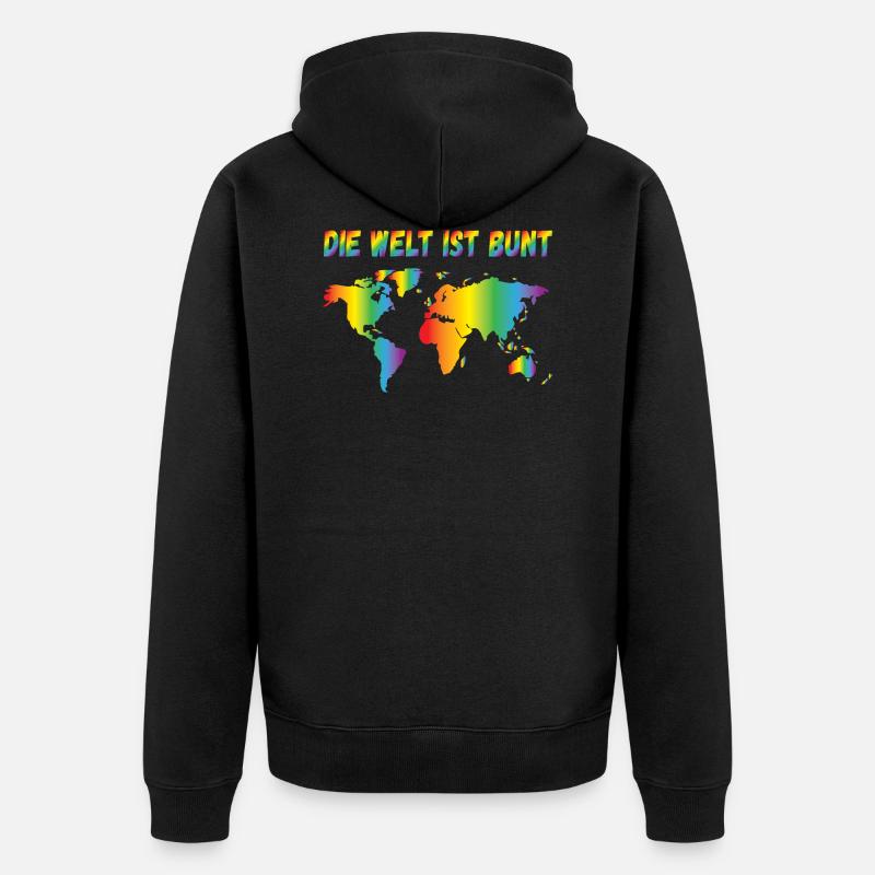 Rainbow Regenbogen Pride Homosexual Kleidung Mann - Unisex Premium Bio Zip Hoodie - Schwarz
