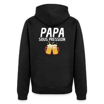 Papa sous pression. - Veste à capuche bio Premium Unisexe - noir - Dos - Nico (187cm)