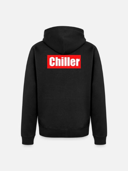 chiller weiß - Unisex Premium Bio Zip Hoodie - Schwarz