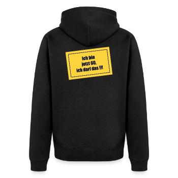 60 Jahre Geburtstag ich darf das - Unisex Premium Bio Zip Hoodie - Schwarz - Hinten - Nico (187cm)