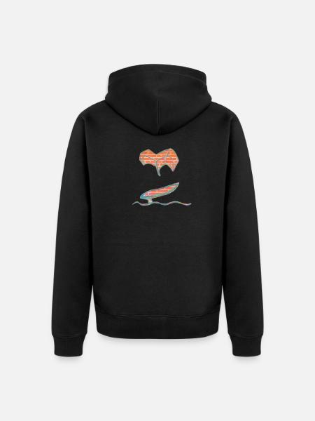 Regenbogen Wing Foil - Unisex Premium Bio Zip Hoodie - Schwarz