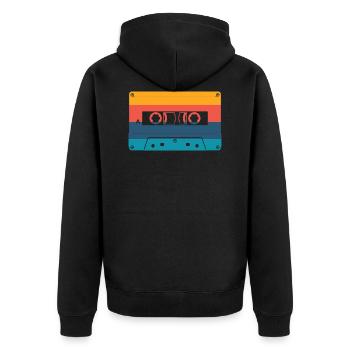 Rétro casette vintage - Veste à capuche bio Premium Unisexe - noir - Dos - Nico (187cm)
