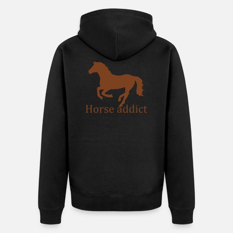 Cheval Horse - Veste à capuche bio Premium Unisexe - noir