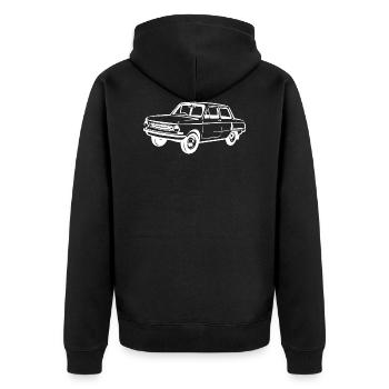 Saporoshez Autoliebhaber Russland Auto Geschenk - Unisex Premium Bio Zip Hoodie - Schwarz - Hinten - Nico (187cm)