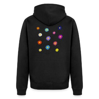 Colorful flower meadow - Unisex Premium Organic Zip Hoodie - black - Back - Nico (187cm)
