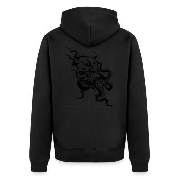 OCTOPUS - Unisex Premium Organic Zip Hoodie - black - Back - Nico (187cm)