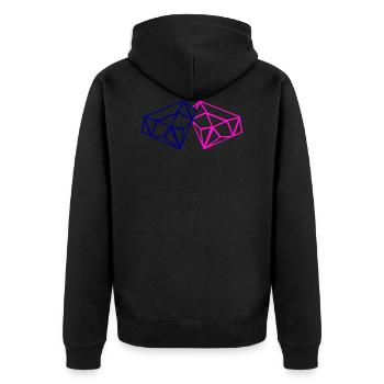 Diamonds - Unisex Premium Organic Zip Hoodie - black - Back - Nico (187cm)