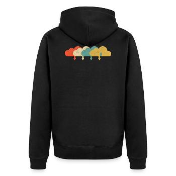 Vintage DevOps Ingenieur Cloud Computing - Unisex Premium Bio Zip Hoodie - Schwarz - Hinten - Nico (187cm)