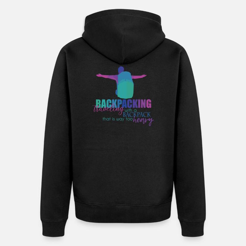 Backpacking Backpacker - Veste à capuche bio Premium Unisexe - noir