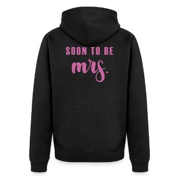 Soon to be MRS gift groom wedding marriage - Unisex Premium Organic Zip Hoodie - black - Back - Nico (187cm)