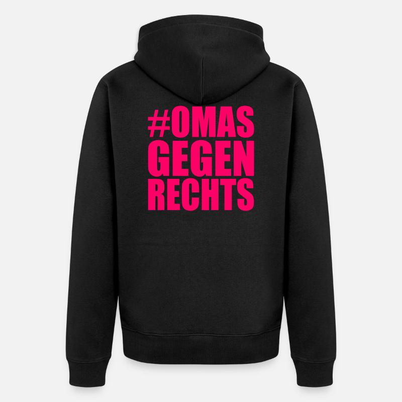 omas gegen rechts - Unisex Premium Bio Zip Hoodie - Schwarz