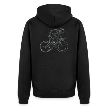 Cycling - Unisex Premium Organic Zip Hoodie - black - Back - Nico (187cm)