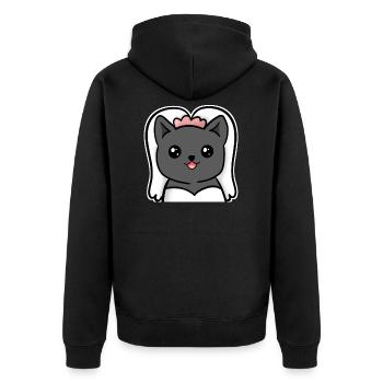 manqiwBride Bride Comic Cat - Veste à capuche bio Premium Unisexe - noir - Dos - Nico (187cm)